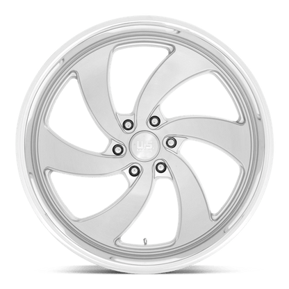 US MAG 1PC U134 DESPERADO 24X9 25 6X135 SILVER BRUSHED FACE MILLED DIAMOND CUT MILLED C-BORE 87.1