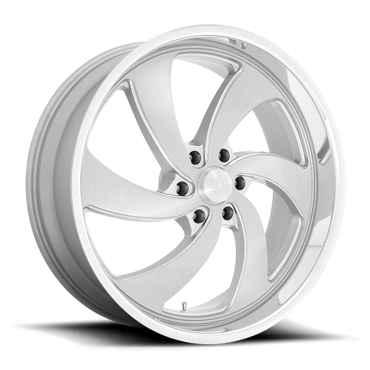 US MAG 1PC U134 DESPERADO 24X10 25 6X139.7 SILVER BRUSHED FACE MILLED DIAMOND CUT MILLED C-BORE 78.1