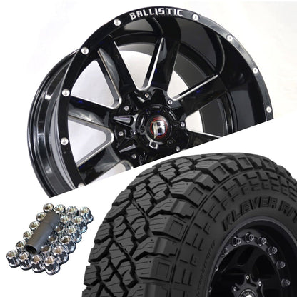 Ballistic 959 20x10 ET-19 8x165.1(8x6.5)/8x170) Gloss Black Milled (Wheel and Tire Package) - Tires and Engine Performance