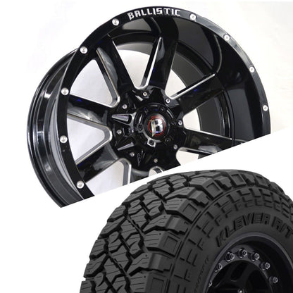 Ballistic 959 20x10 ET-19 8x170/8x180 Gloss Black Milled (Wheel and Tire Package) - Tires and Engine Performance