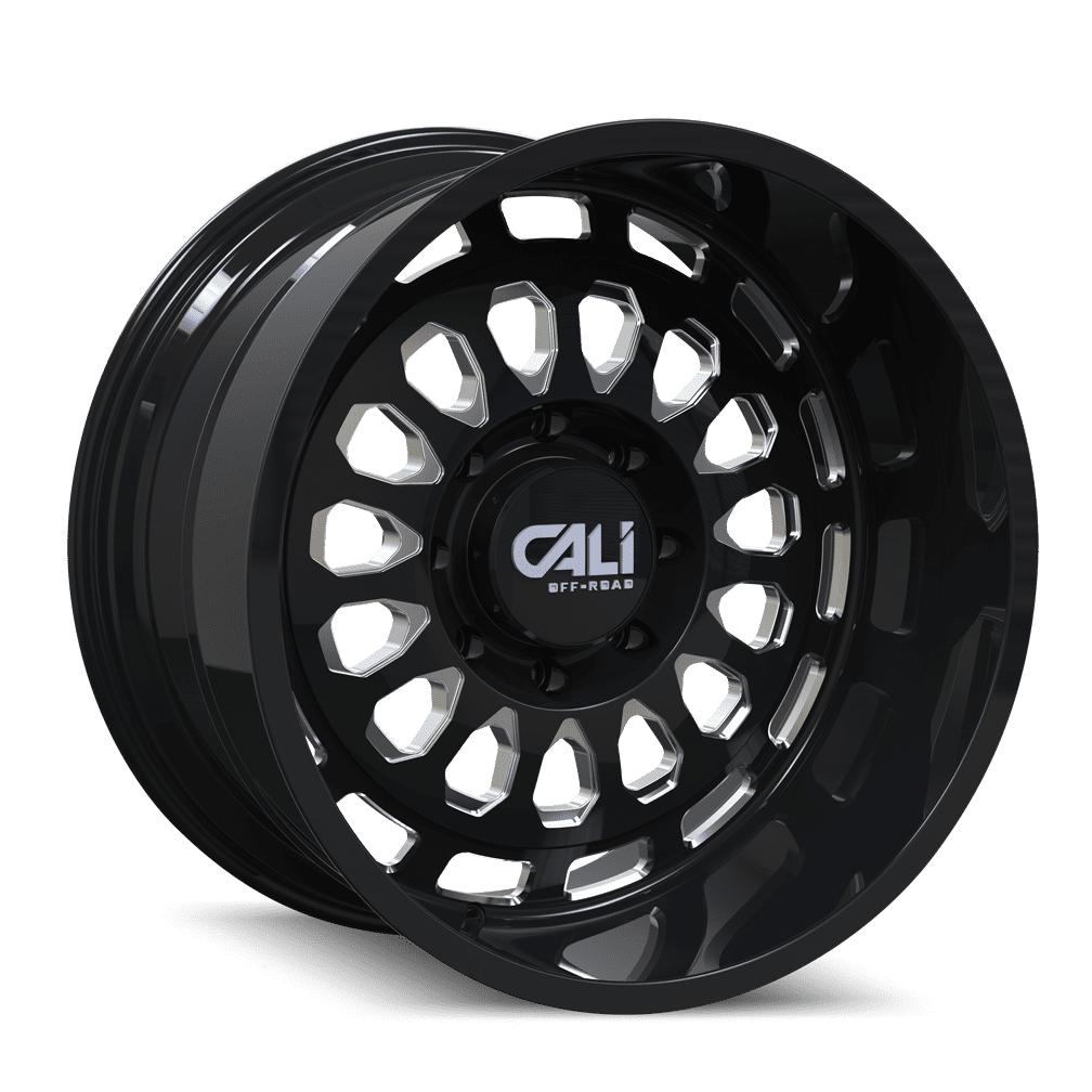 CALI OFF-ROAD PARADOX 9113 24X14 6x139.7 -76MM 106MM GLOSS BLACK/MILLED SPOKES - Tires and Engine Performance