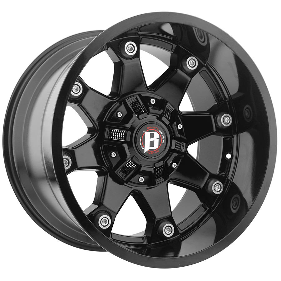 BALLISTIC BEAST 20X10 10X114.3/127 OFFSET -24 GLOSS BLACK - Tires and Engine Performance