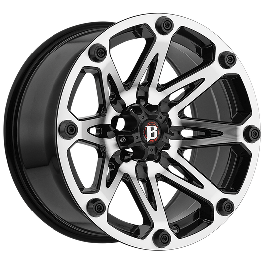 BALLISTIC 814 JESTER 17X9 6X135 OFFSET -12 FLAT BLACK MACHINED - Tires and Engine Performance