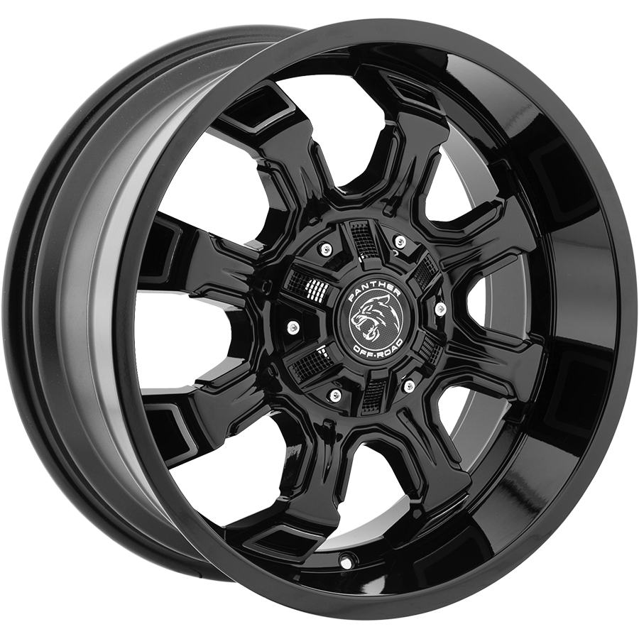PANTHER 579 OFFROAD 20X9 12X135/139.7 OFFSET -12 GLOSS BLACK MACHINED - Tires and Engine Performance