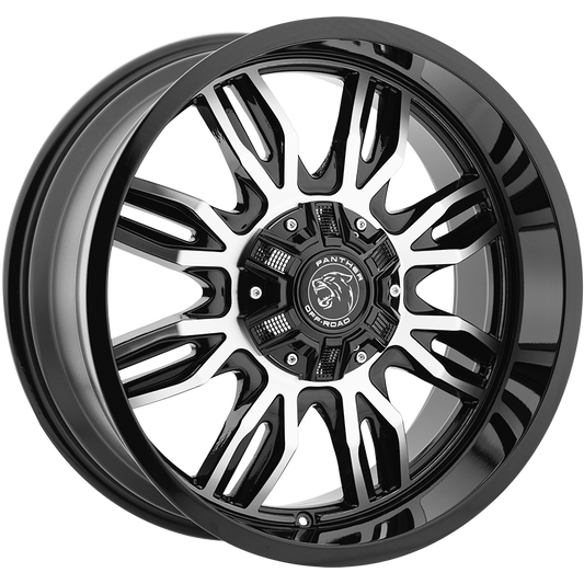 PANTHER 580 OFFROAD 20X9 10X139.7/150 OFFSET +00 GLOSS BLACK MACHINED - Tires and Engine Performance