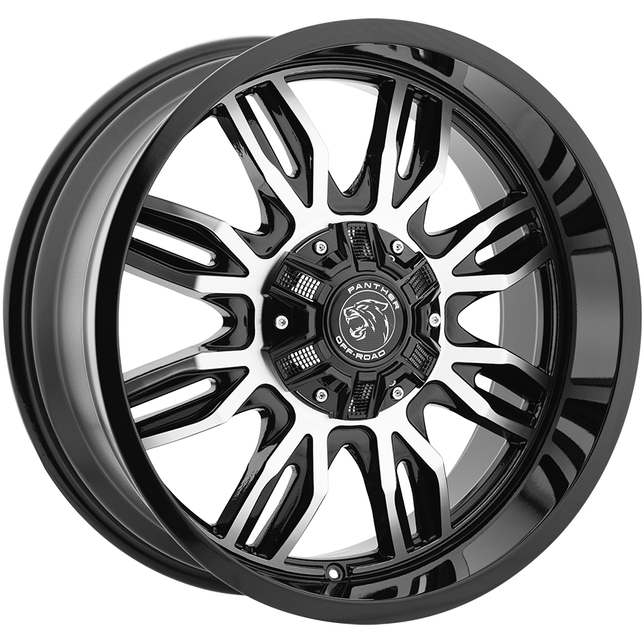 PANTHER 580 OFFROAD 18X9 12X135/139.7 OFFSET +00 GLOSS BLACK MACHINED - Tires and Engine Performance