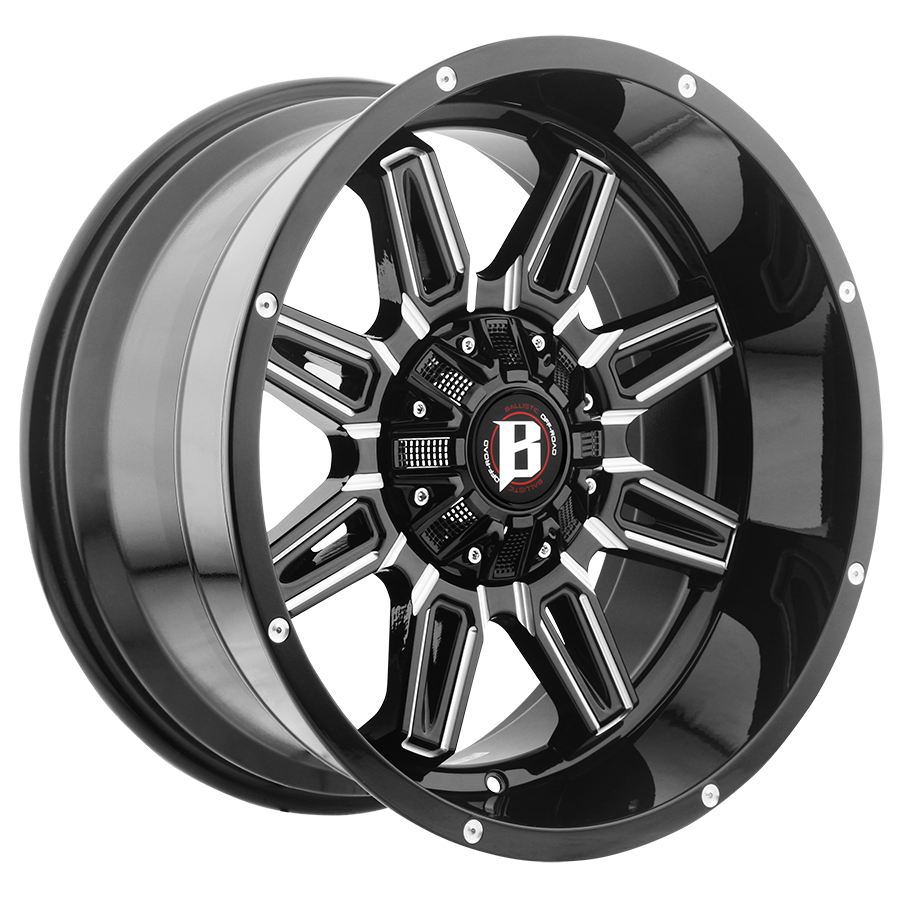 BALLISTIC 965-CATAPULT 20X10 12X135/139.7 OFFSET -19 GLOSS BLACK MILLED WINDOWS - Tires and Engine Performance
