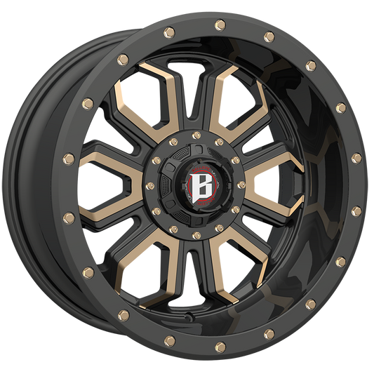 BALLISTIC 967-SABER 20X10 10X127/139.7 OFFSET -24 FLAT BLACK W/FLAT BRONZE MACHINED WINDOWS - Tires and Engine Performance