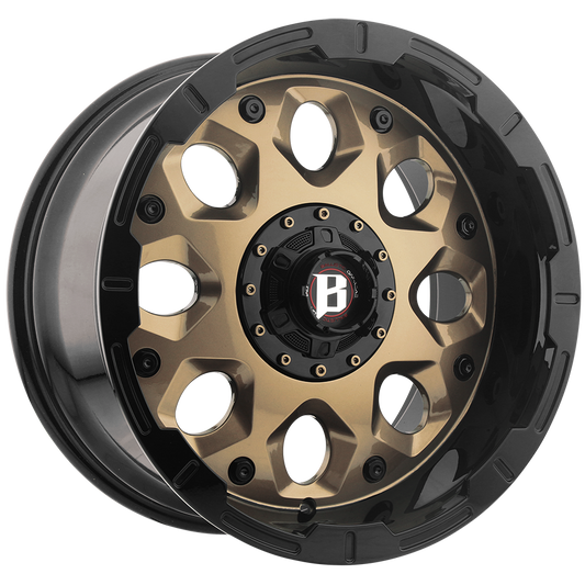 BALLISTIC 968-SHIELD 20X10 10X127/139.7 OFFSET -19 FLAT BLACK FACE W/ FLAT BRONZE LIP - Tires and Engine Performance