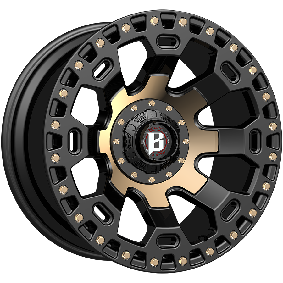 BALLISTIC 975-MOAB 20X9 12X135/139.7 OFFSET -12 FLAT BLACK W/FLAT BRONZE MACHINED WINDOWS - Tires and Engine Performance