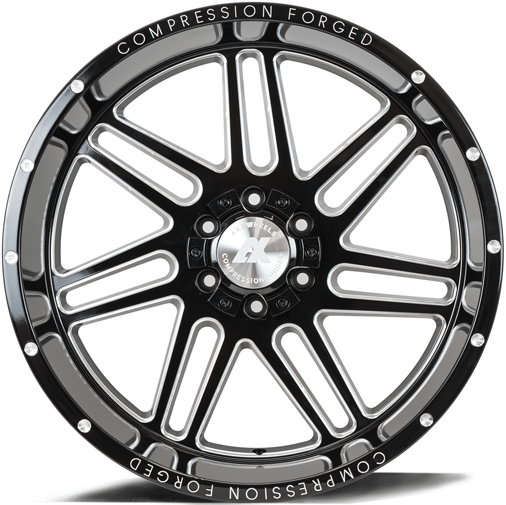 AXE Compression Forged Off-Road AX3.0 22x12 -44 5x127 (5x5)/5x139.7 (5x5.5) Gloss Black Milled - Tires and Engine Performance