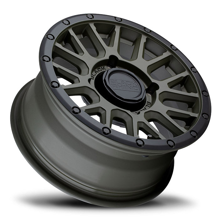 Black Rhino Powersports LA PAZ UTV 14X7 36 4X110 OLIVE DRAB GREEN WITH BLACK LIP
