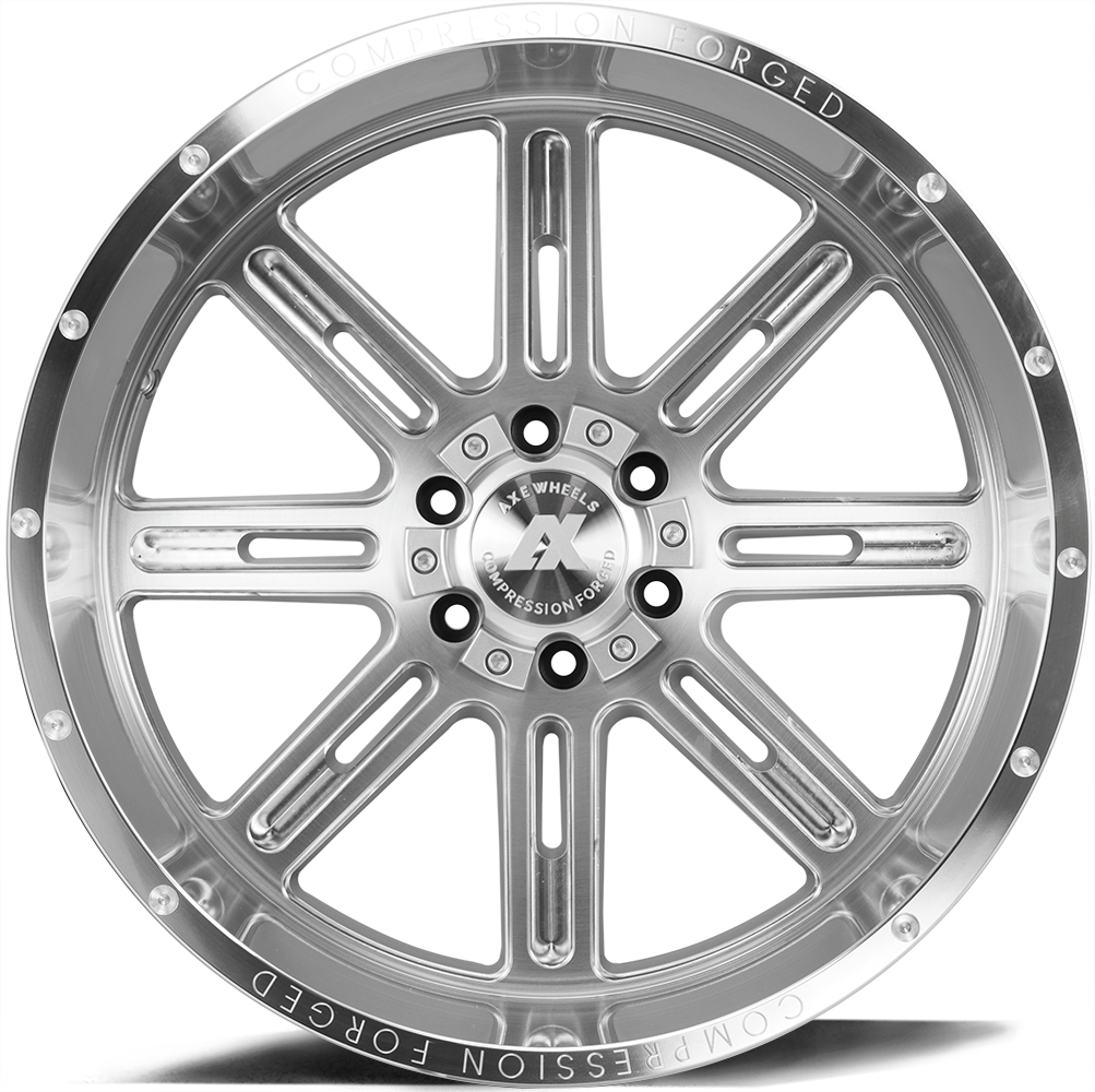 AXE Compression Forged Off-Road AX4.1 22x12 -44 5x127 (5x5)/5x139.7 (5x5.5) Silver Brush Milled - Tires and Engine Performance