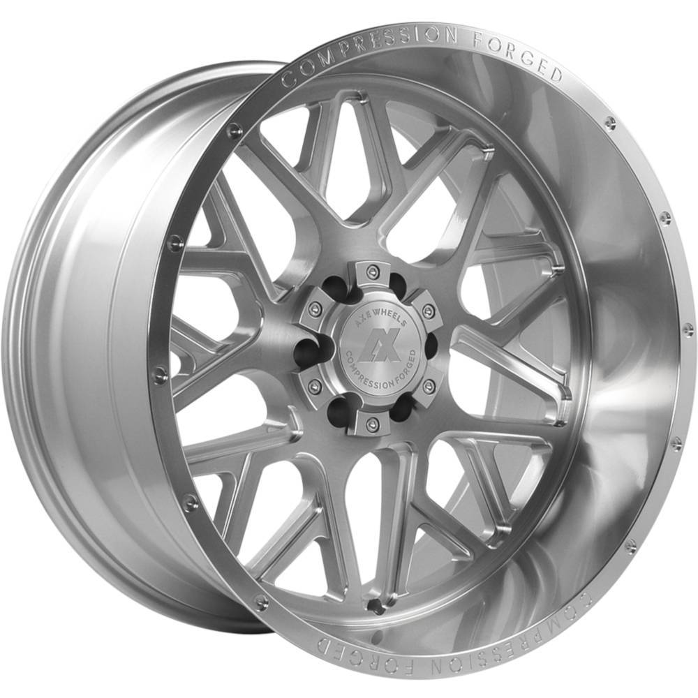 AXE Compression Forged Off-Road AX5.1 22x12 -44 8x180 Silver Brush Milled - Tires and Engine Performance