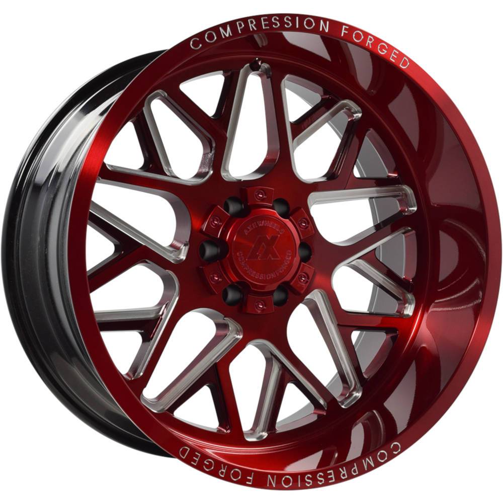 AXE Compression Forged Off-Road AX5.2 22x12 -44 8x180 Candy Red Milled - Tires and Engine Performance