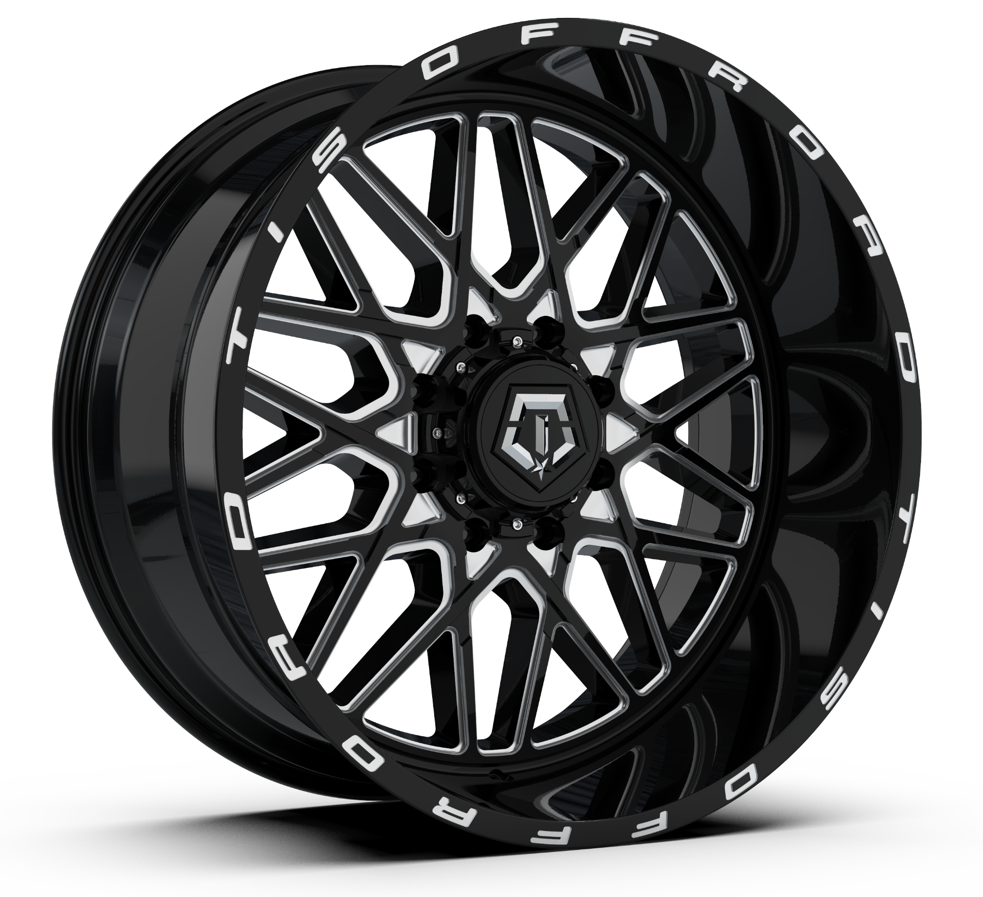 TIS 548BM 24x12 -44 6x135/139.7 GLOSS BLACK/MILLED ACCENTS - Tires and Engine Performance