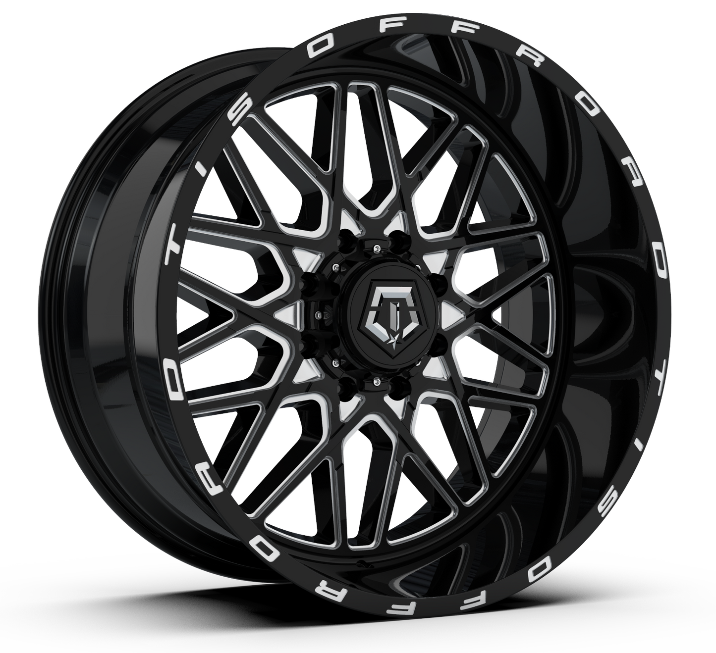 TIS 548BM 24x12 -44 6x135/139.7 GLOSS BLACK/MILLED ACCENTS - Tires and Engine Performance