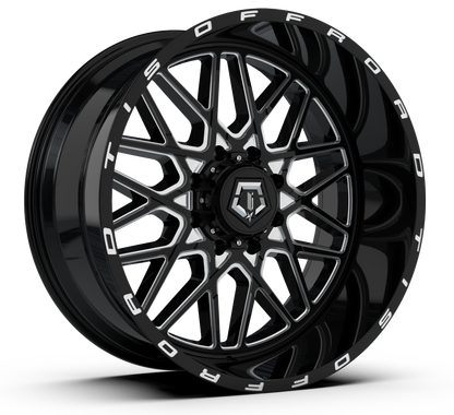 TIS 548BM 24x12 -44 6x135/139.7 GLOSS BLACK/MILLED ACCENTS - Tires and Engine Performance