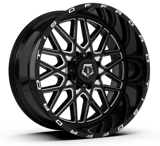 TIS 548BM 24x12 -44 6x135/139.7 GLOSS BLACK/MILLED ACCENTS - Tires and Engine Performance