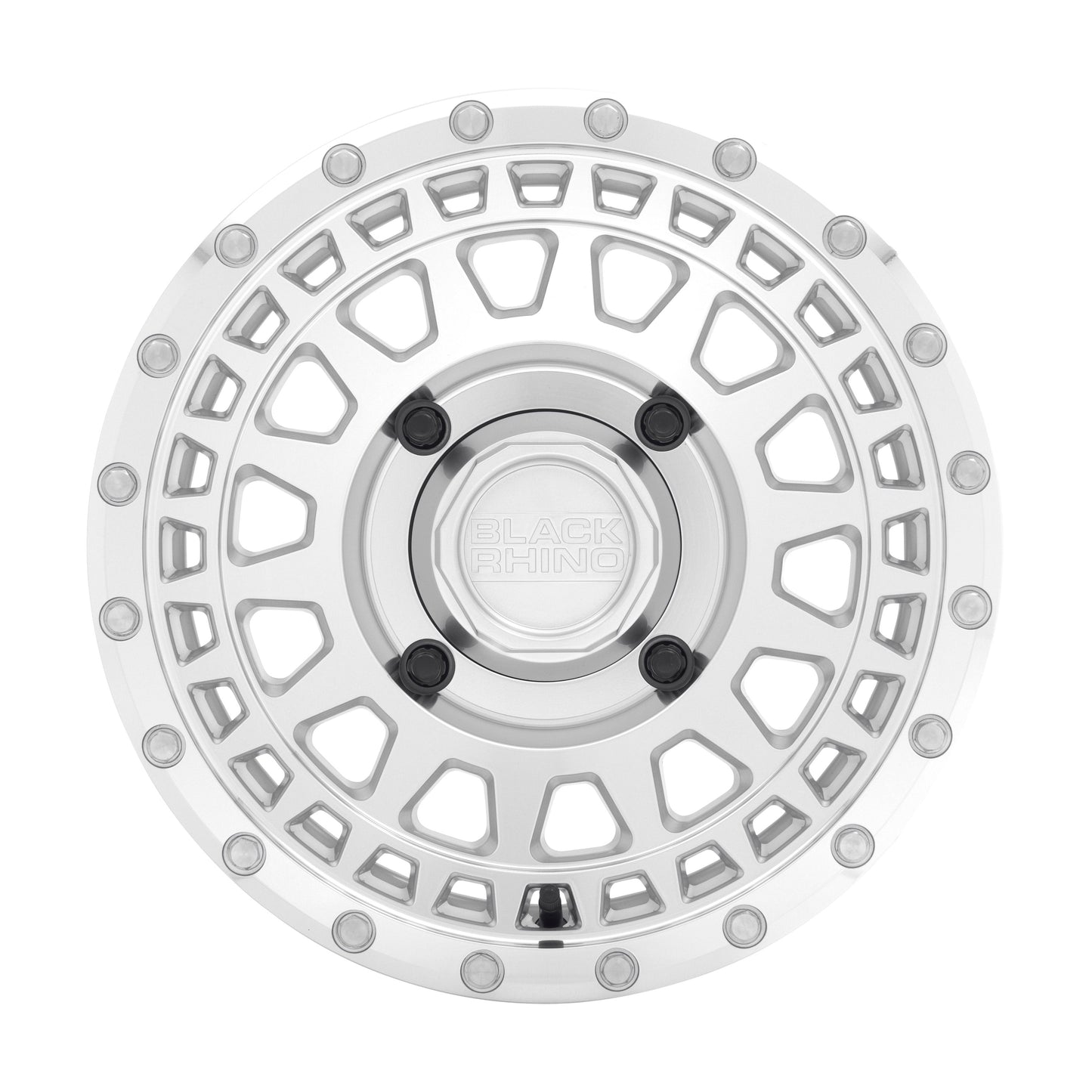 Black Rhino Powersports PARKER UTV 15X7 51 4X156 SILVER WITH MIRROR CUT FACE