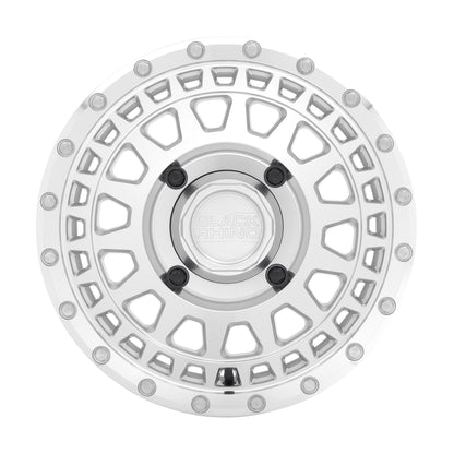 Black Rhino Powersports PARKER UTV 15X7 51 4X156 SILVER WITH MIRROR CUT FACE