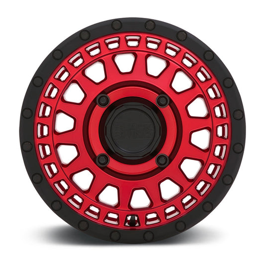Black Rhino Powersports PARKER UTV BEADLOCK 15X7 36 4X110 CANDY RED WITH BLACK BEAD RING