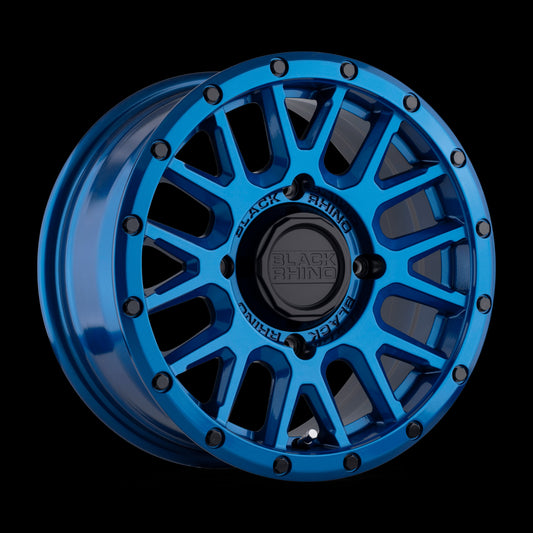 Black Rhino Powersports LA PAZ UTV 14X7 36 4X137 BLUE WITH BLACK BOLTS