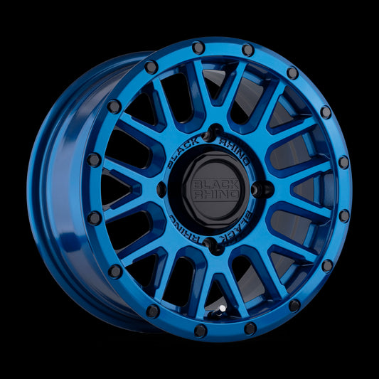 Black Rhino Powersports LA PAZ UTV 14X7 51 4X156 BLUE WITH BLACK BOLTS