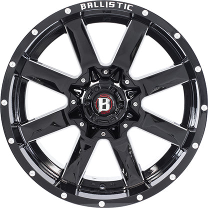 Ballistic 959 Rage 20x10 -19 5x127 (5x5)/139.7 (5x5.5) Gloss Black Milled - Tires and Engine Performance