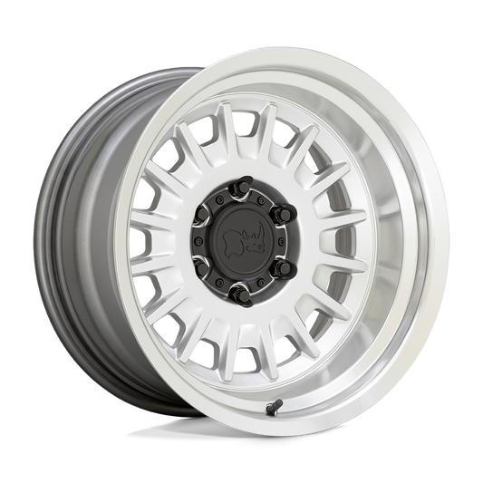 BLACK RHINO ALISO 18X9 12 5X150 GLOSS SILVER WITH MIRROR CUT FACE & LIP