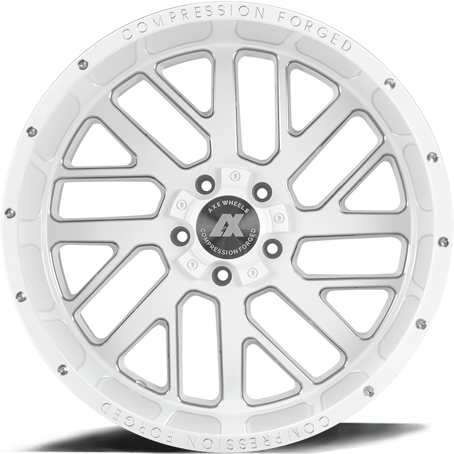 AXE Compression Forged Off-Road AX2.3 24x14 -76 5x127 (5x5)/5x139.7 (5x5.5) Gloss White - Tires and Engine Performance