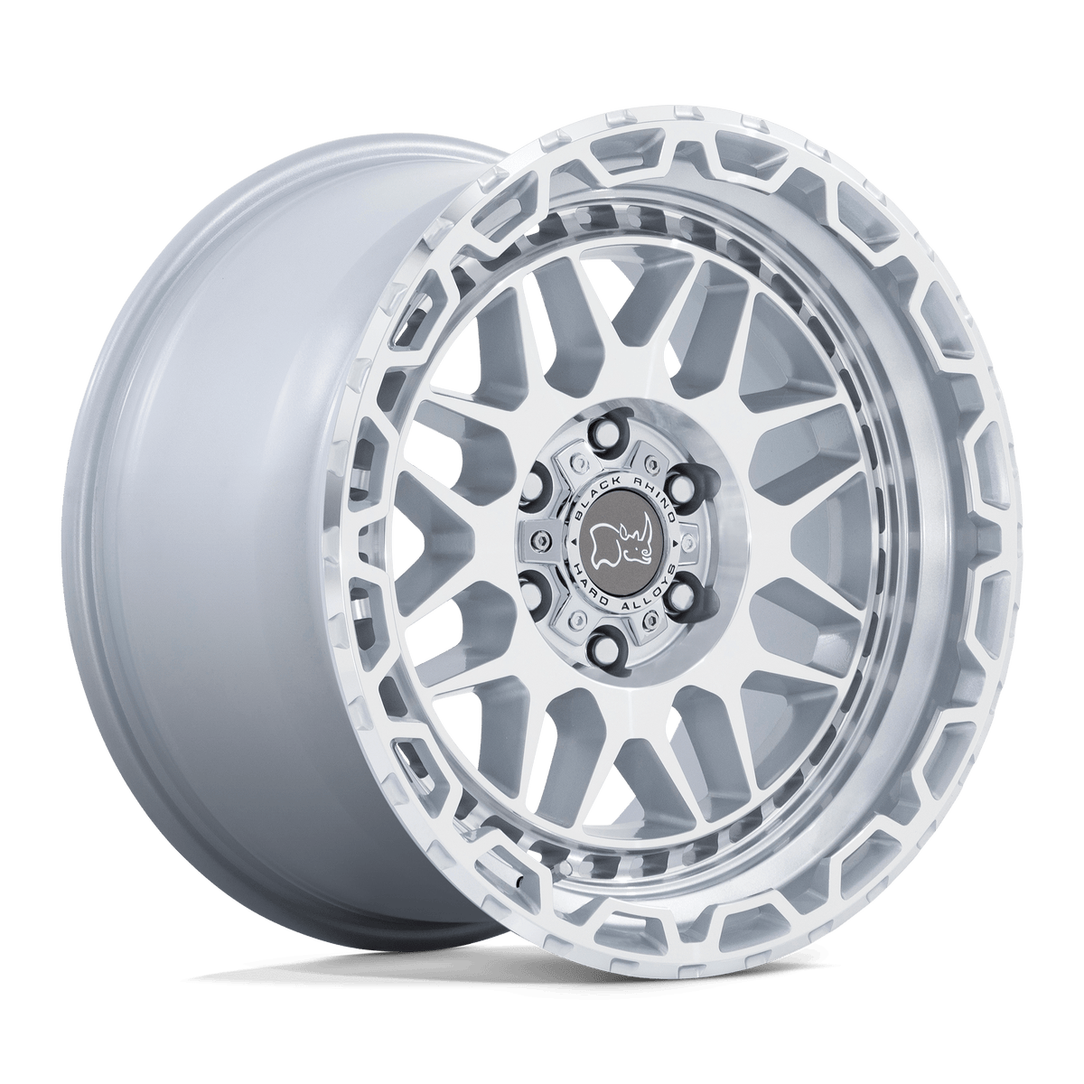 Black Rhino HOLCOMB 20X9.5 12 6X135 GLOSS SILVER WITH MIRROR CUT FACE