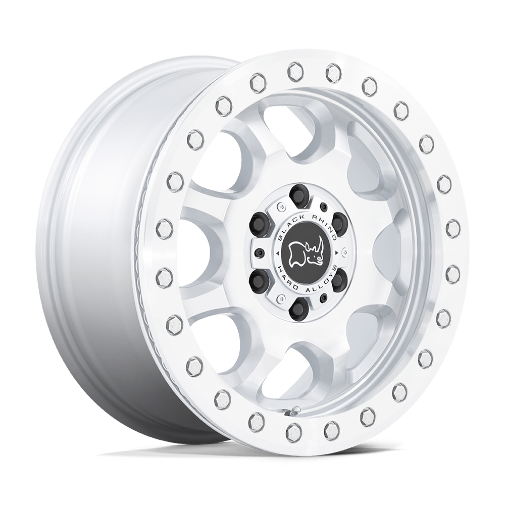 Black Rhino VENTURE 17X8 38 6X130/6X130 GLOSS SILVER WITH MACHINED FACE