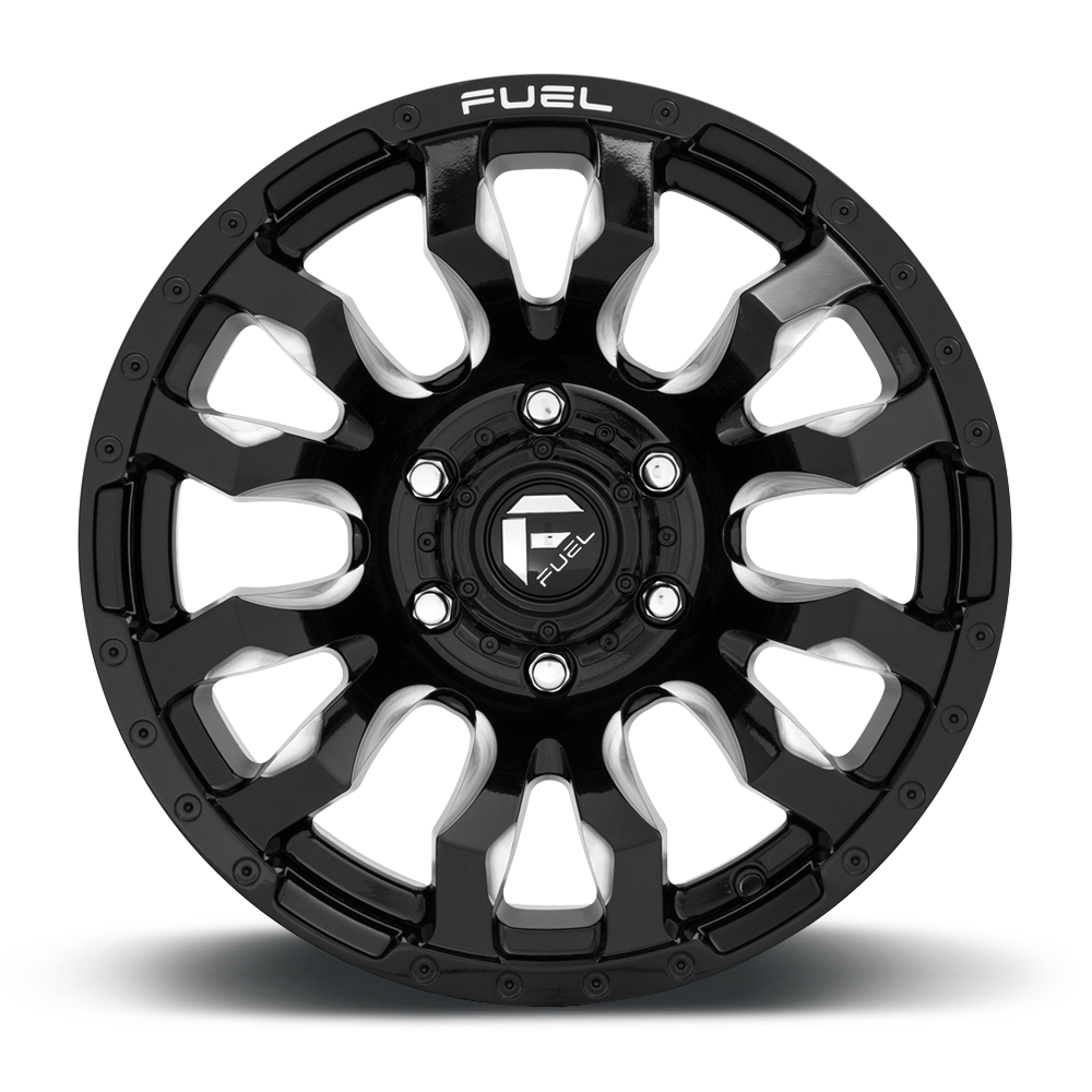 Fuel Blitz D674 20x10 -18 6x139.7 (6x5.5) Gloss Black and Milled - Tires and Engine Performance