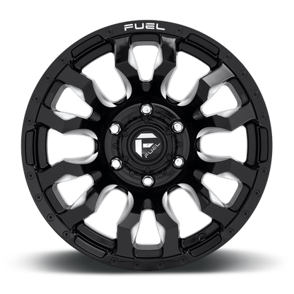 Fuel Blitz D674 20x10 -18 6x139.7 (6x5.5) Gloss Black and Milled - Tires and Engine Performance