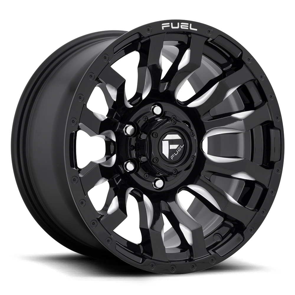 Fuel Blitz D674 20x10 -18 6x139.7 (6x5.5) Gloss Black and Milled - Tires and Engine Performance