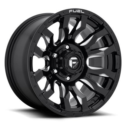 Fuel Blitz D674 20x10 -18 6x139.7 (6x5.5) Gloss Black and Milled - Tires and Engine Performance