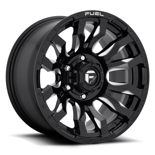 Fuel Blitz D674 20x10 -18 6x139.7 (6x5.5) Gloss Black and Milled - Tires and Engine Performance