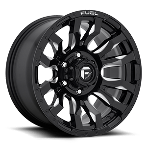 Fuel Blitz D673 22x12 -44 8x180 Black and Milled