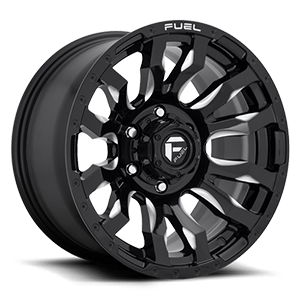 Fuel Blitz D673 22x12 -44 6x135 Black and Milled - Tires and Engine Performance
