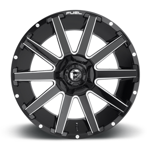 Fuel Contra D615 22x12 -44 8x180 Gloss Black and Milled - Tires and Engine Performance