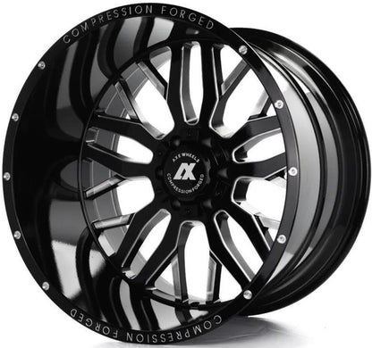AXE Compression Forged Off-Road AX1.0 24x12 -44 5x127 (5x5)/5x139.7 (5x5.5) Gloss Black Milled - Tires and Engine Performance