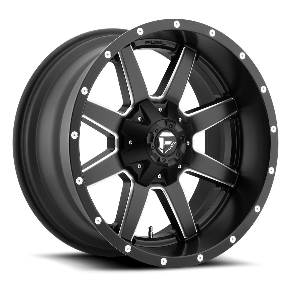 MAVERICK 18x12 6x135.00/6x139.70 MATTE BLACK MILLED (-44 mm) - Tires and Engine Performance