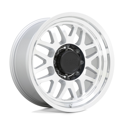 Black Rhino DELTA 18X9.5 -18 8X165.1/8X6.5 GLOSS SILVER WITH MIRROR FACE & LIP