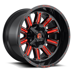 HARDLINE 22x10 8x180.00 GLOSS BLACK RED TINTED CLEAR (-18 mm) - Tires and Engine Performance