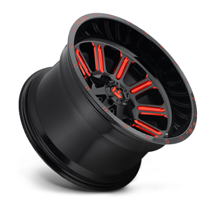 HARDLINE 20x10 5x139.70/5x150.00 GLOSS BLACK RED TINTED CLEAR (-18 mm) - Tires and Engine Performance