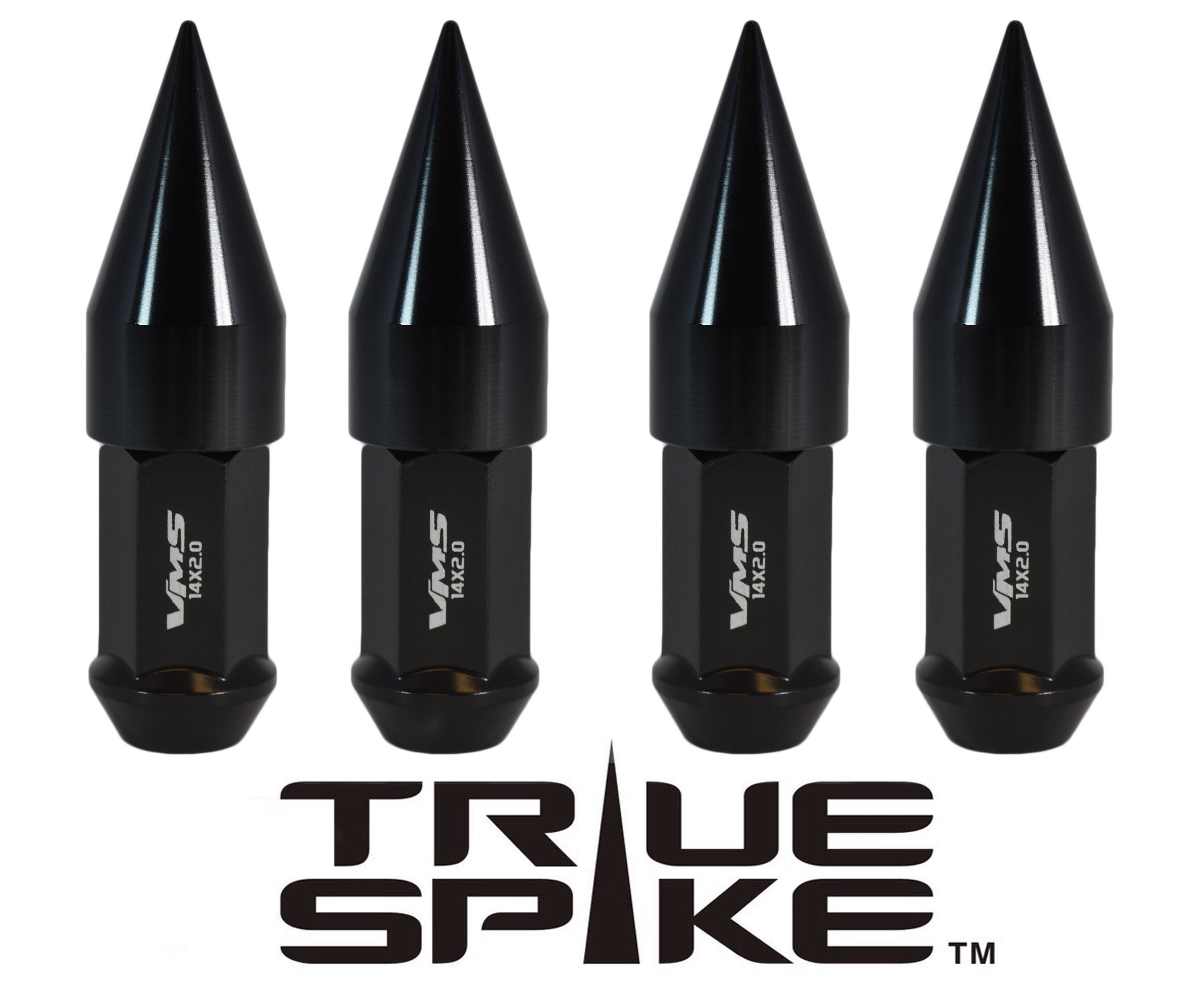 TRUE SPIKE Lug Nut Cap Aluminum-Spike 2 25mm Width 51mm Height Tip (4pc Set) LGC021 - Tires and Engine Performance