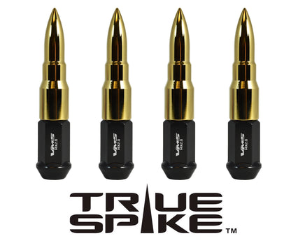 TRUE SPIKE Lug Nut Cap Aluminum -73mm Length 20mm Width Bullet (4pc Set) LGC031 - Tires and Engine Performance