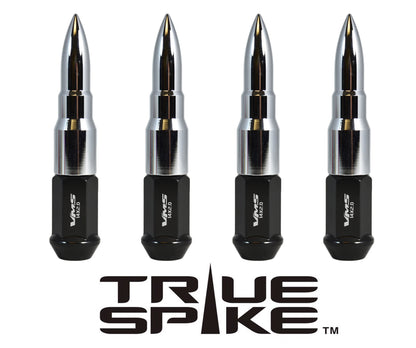 TRUE SPIKE Lug Nut Cap Aluminum -73mm Length 20mm Width Bullet (4pc Set) LGC031 - Tires and Engine Performance