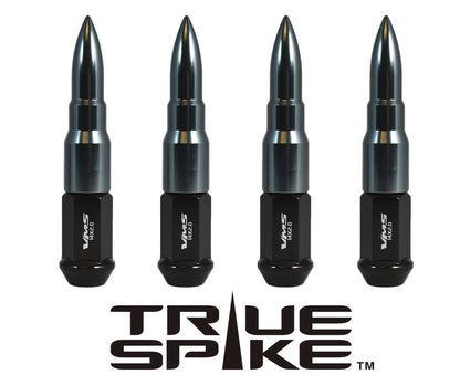 TRUE SPIKE Lug Nut Cap Aluminum -73mm Length 20mm Width Bullet (4pc Set) LGC031 - Tires and Engine Performance